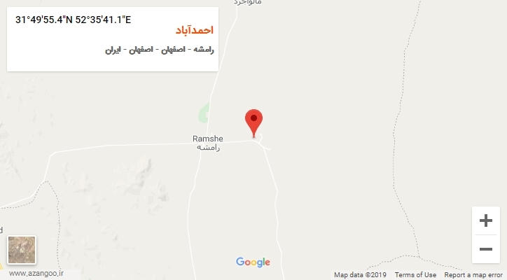 روستای احمدآباد بر روی نقشه