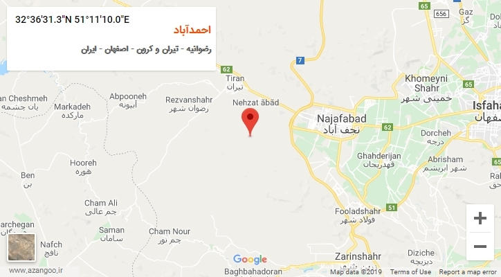 روستای احمدآباد بر روی نقشه