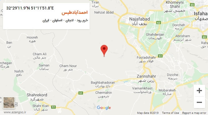 روستای احمدآبادطبس بر روی نقشه