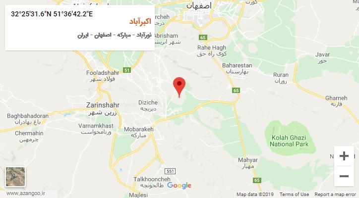 روستای اکبرآباد بر روی نقشه