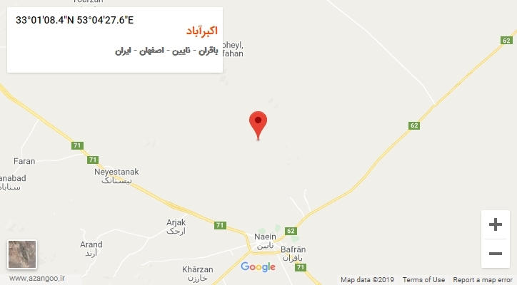 روستای اکبرآباد بر روی نقشه