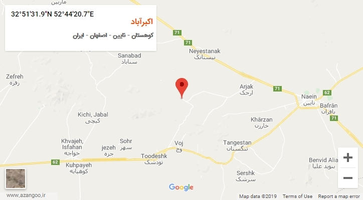 روستای اکبرآباد بر روی نقشه
