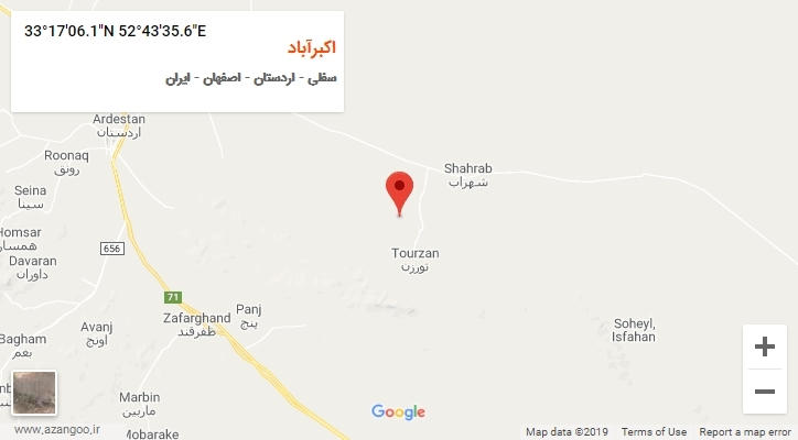 روستای اکبرآباد بر روی نقشه