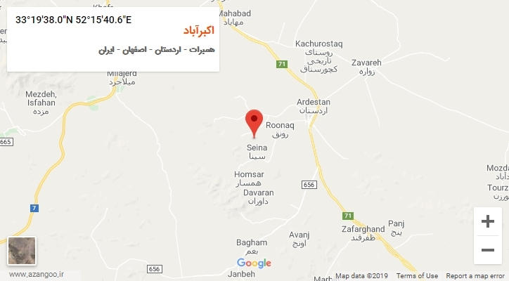 روستای اکبرآباد بر روی نقشه
