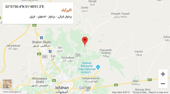 روستای اکبرآباد بر روی نقشه