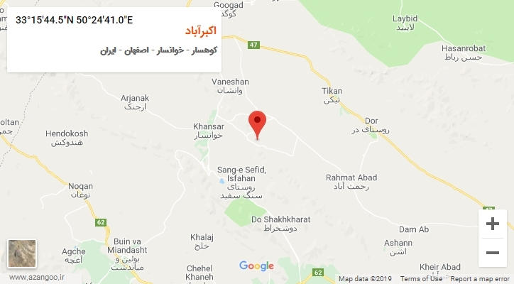 روستای اکبرآباد بر روی نقشه