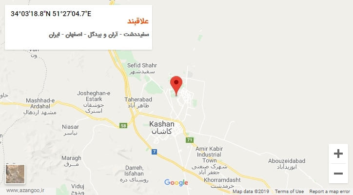 روستای علاقبند بر روی نقشه