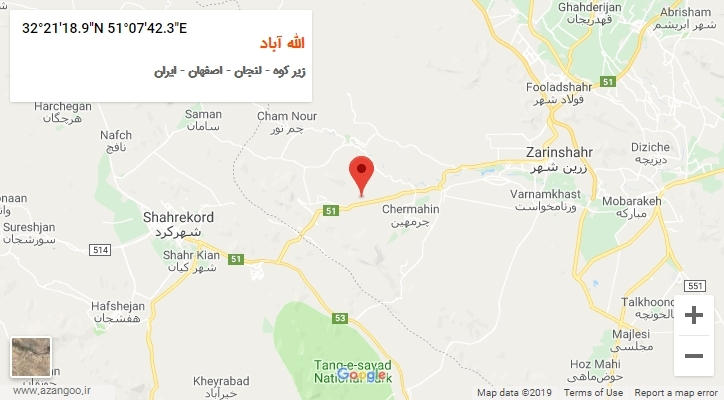 روستای الله آباد بر روی نقشه