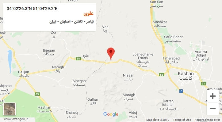 روستای علوی بر روی نقشه
