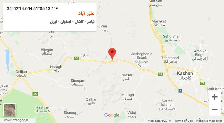 روستای علی آباد بر روی نقشه