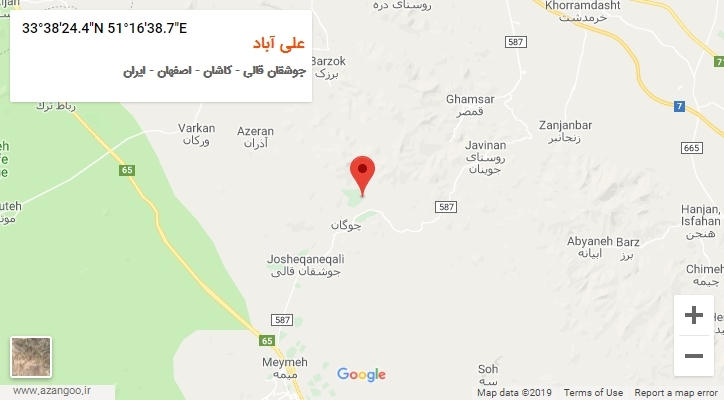روستای علی آباد بر روی نقشه