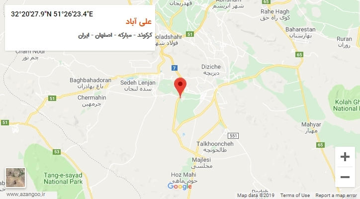 روستای علی آباد بر روی نقشه