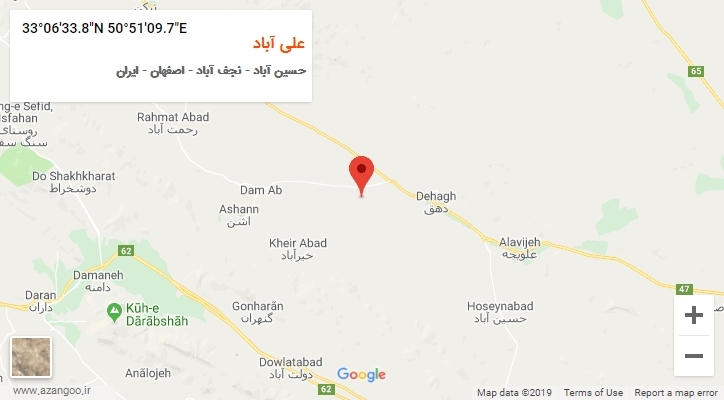 روستای علی آباد بر روی نقشه