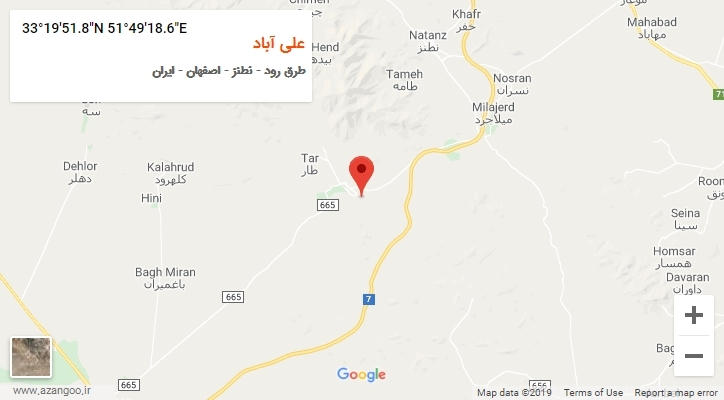 روستای علی آباد بر روی نقشه