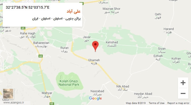 روستای علی آباد بر روی نقشه