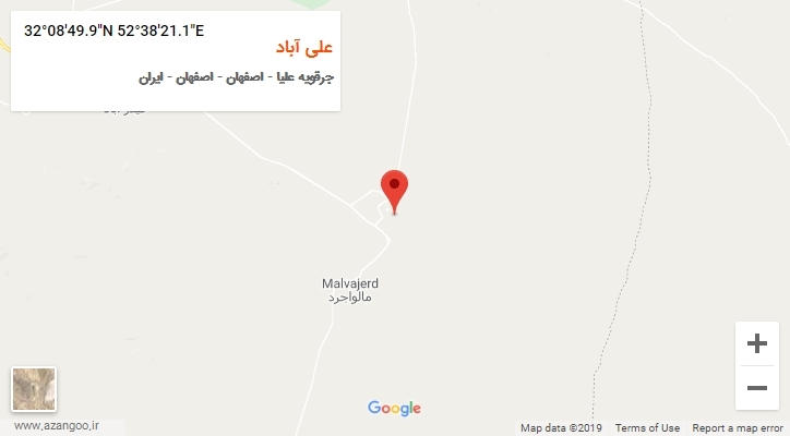 روستای علی آباد بر روی نقشه