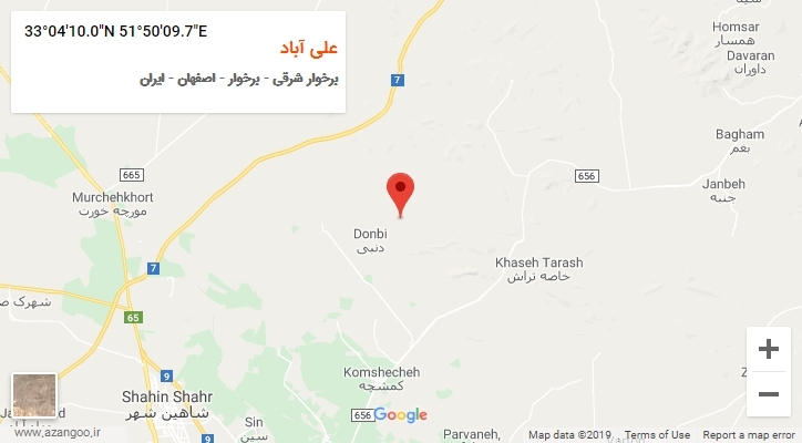 روستای علی آباد بر روی نقشه