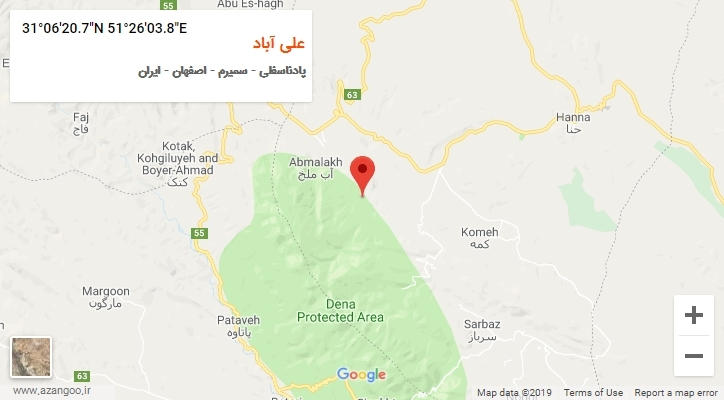 روستای علی آباد بر روی نقشه
