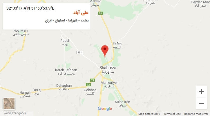 روستای علی آباد بر روی نقشه