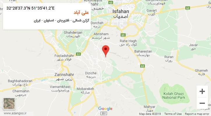 روستای علی آباد بر روی نقشه