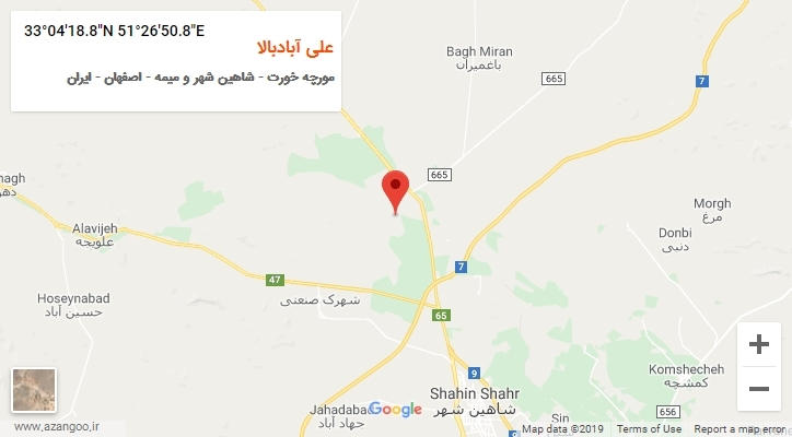 روستای علی آبادبالا بر روی نقشه