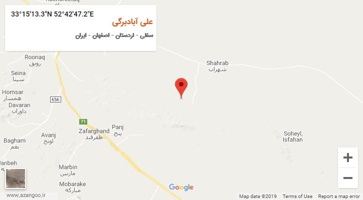 روستای علی آبادبرگی بر روی نقشه