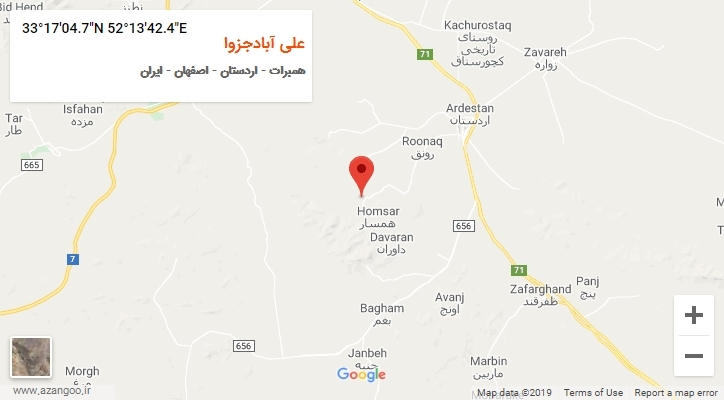 روستای علی آبادجزوا بر روی نقشه