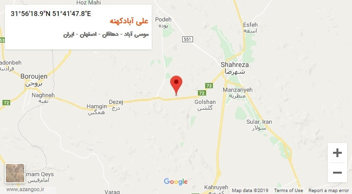 روستای علی آبادکهنه بر روی نقشه