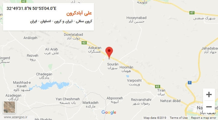 روستای علی آبادکرون بر روی نقشه