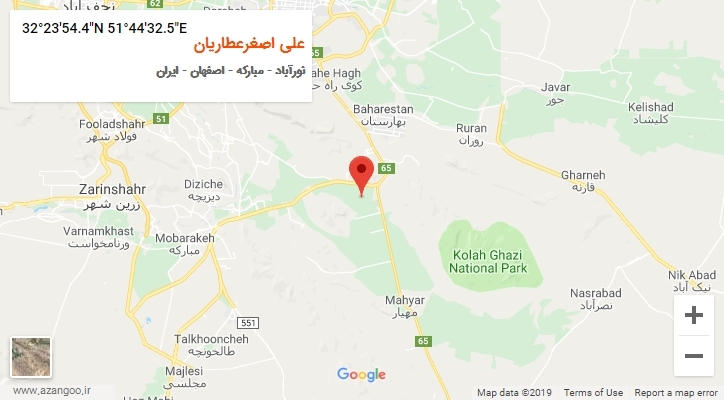 روستای علی اصغرعطاریان بر روی نقشه