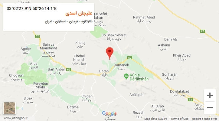 روستای علیجان اسدی بر روی نقشه