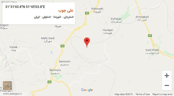 روستای علی جوب بر روی نقشه
