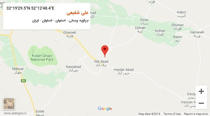 روستای علی شفیعی بر روی نقشه