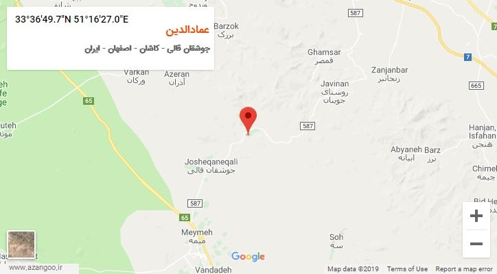 روستای عمادالدین بر روی نقشه