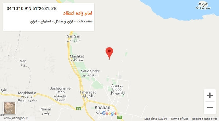 روستای امام زاده اعتقاد بر روی نقشه
