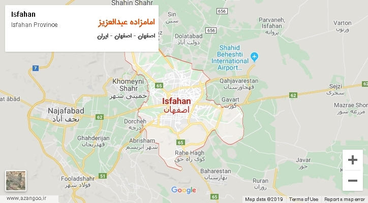 دهستان امامزاده عبدالعزیز بر روی نقشه