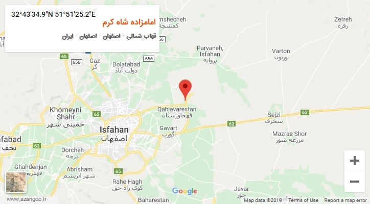 روستای امامزاده شاه کرم بر روی نقشه