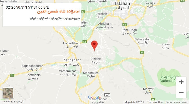 روستای امامزاده شاه شمس الدین بر روی نقشه