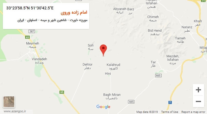 روستای امام زاده وروی بر روی نقشه