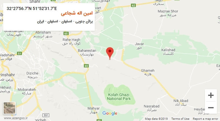 روستای امین اله شجاعی بر روی نقشه