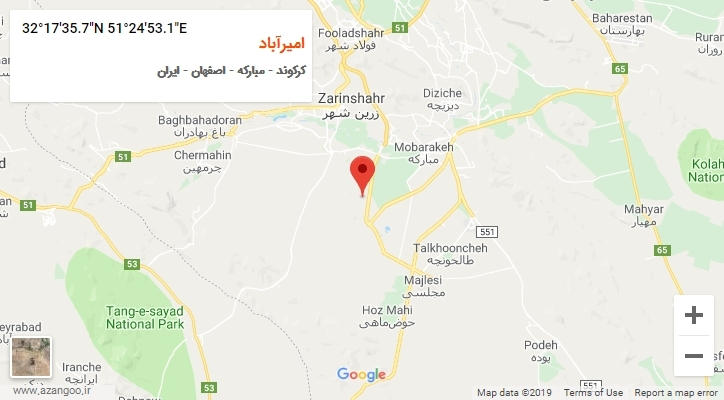 روستای امیرآباد بر روی نقشه