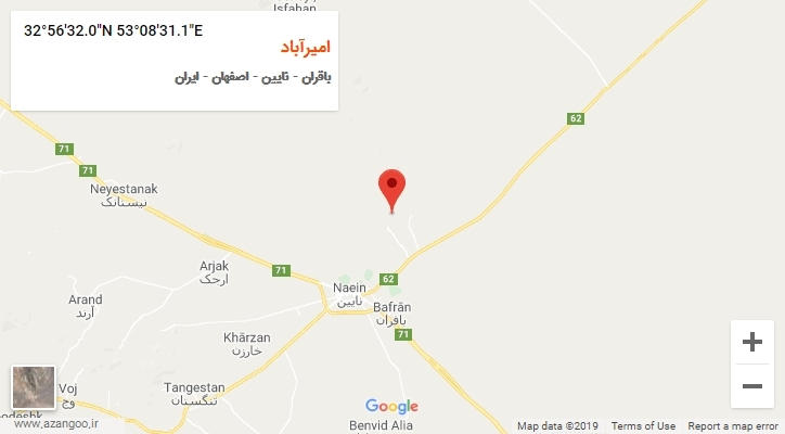روستای امیرآباد بر روی نقشه