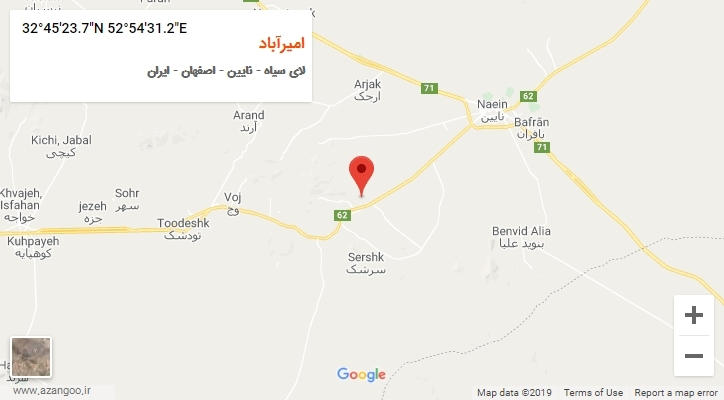 روستای امیرآباد بر روی نقشه
