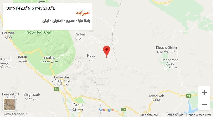 روستای امیرآباد بر روی نقشه