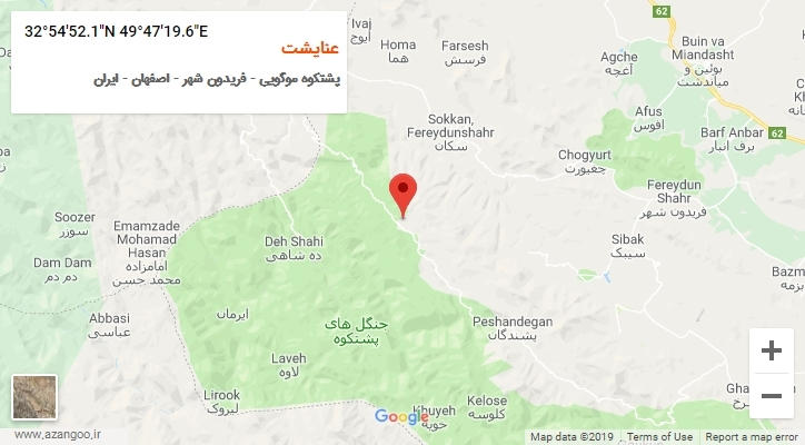 روستای عنایشت بر روی نقشه