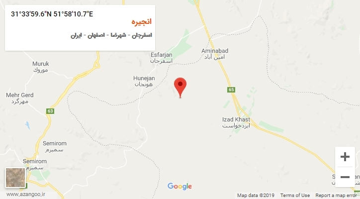 روستای انجیره بر روی نقشه
