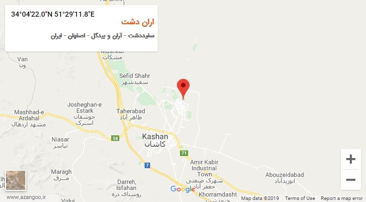 روستای اران دشت بر روی نقشه