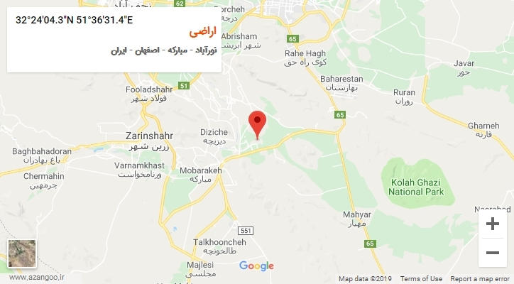 روستای اراضی بر روی نقشه