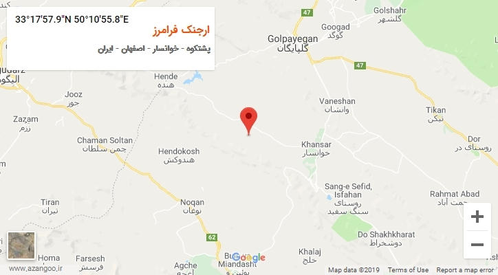 روستای ارجنک فرامرز بر روی نقشه