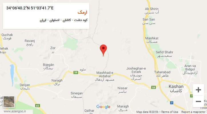 روستای ارمک بر روی نقشه